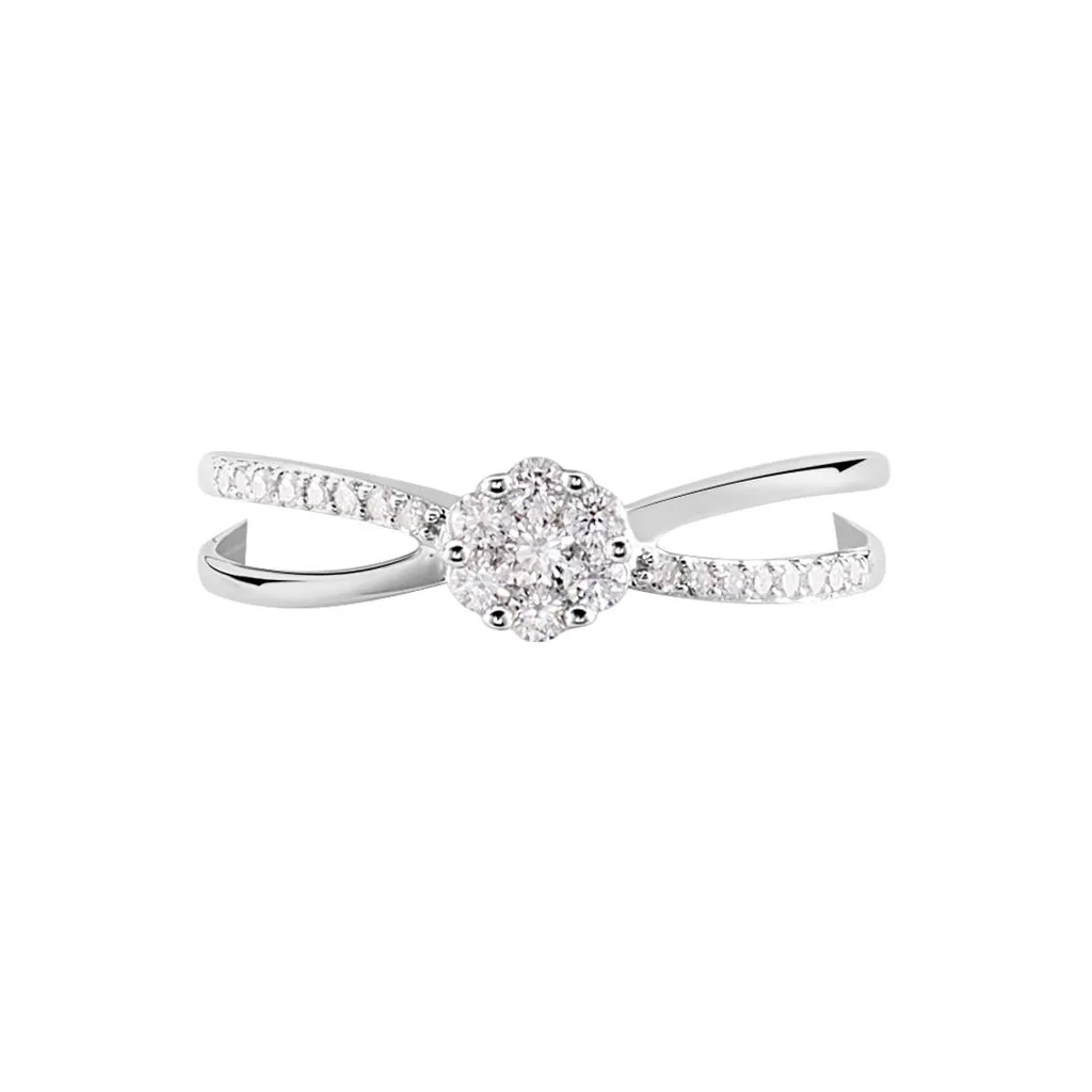 Histoire D'Or Bague Kuta Or Blanc Diamant – Image 2
