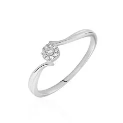 Histoire D'Or Bague Or Blanc Cerisette Diamant