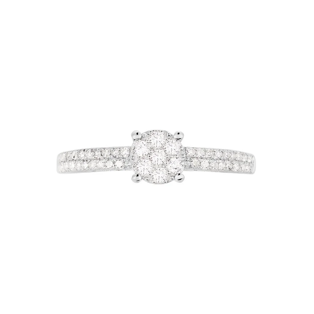 Histoire D'Or Bague Julia Or Blanc Diamant – Image 2