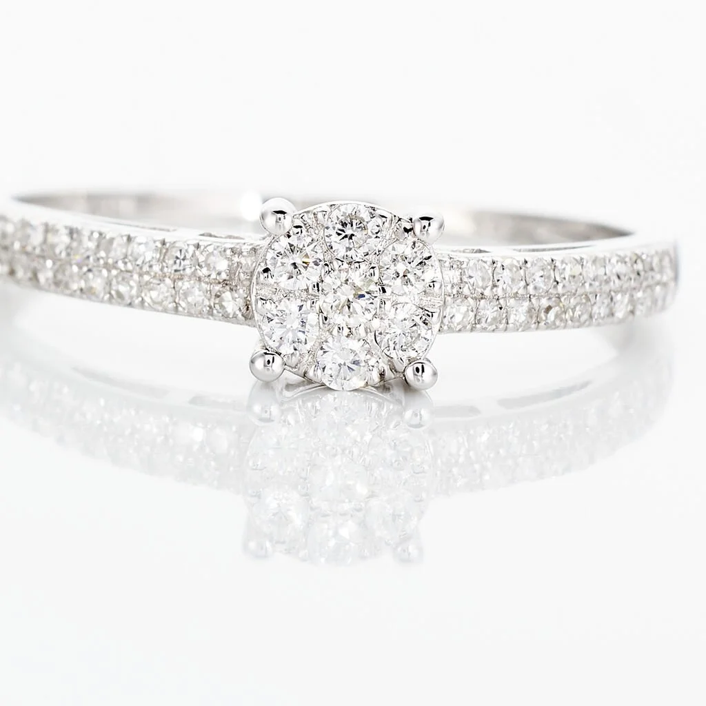 Histoire D'Or Bague Julia Or Blanc Diamant – Image 4