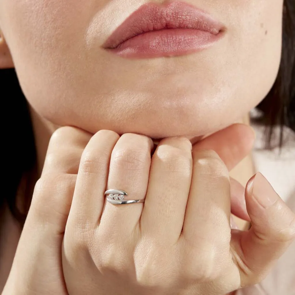 Histoire D'Or Bague Delphine Or Blanc Diamant – Image 4