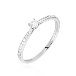 Histoire D'Or Bague Solitaire Laetitia Or Blanc Diamant