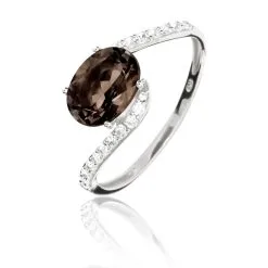 Histoire D'Or Bague Loriane Or Blanc Quartz Et Oxyde De Zirconium