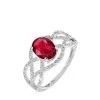 Histoire D'Or Bague Tina Or Blanc Rubis Et Diamant