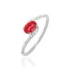 Histoire D'Or Bague Loriane Or Blanc Rubis Et Diamant