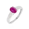 Histoire D'Or Bague Crista Or Blanc Rubis Et Diamant