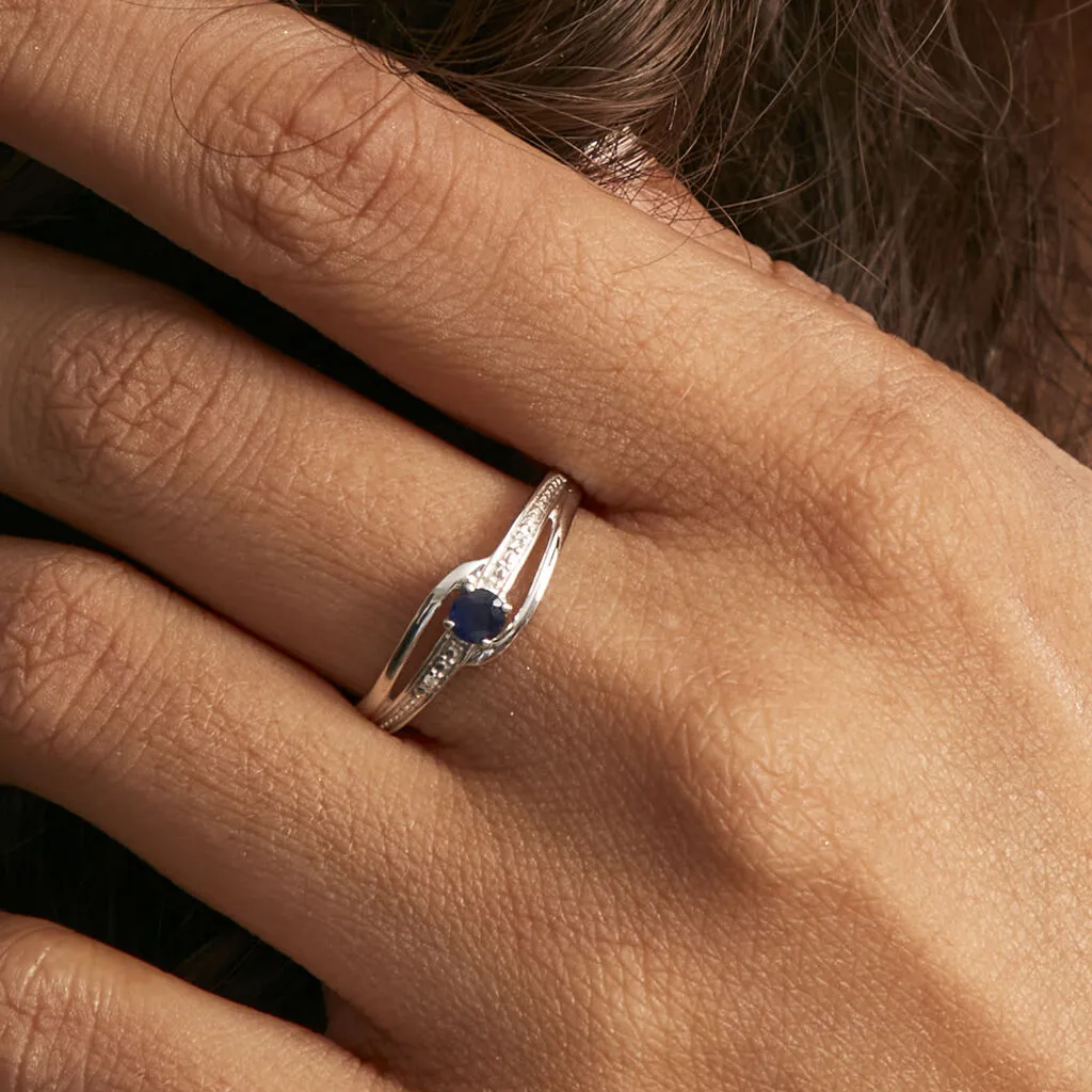 Histoire D'Or Bague Tanissia Or Blanc Saphir Et Diamant – Image 6