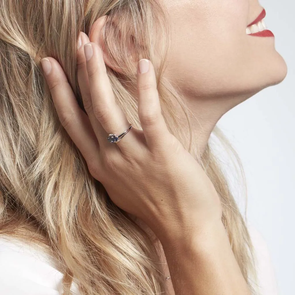 Histoire D'Or Bague Or Blanc Jaire Saphir – Image 5