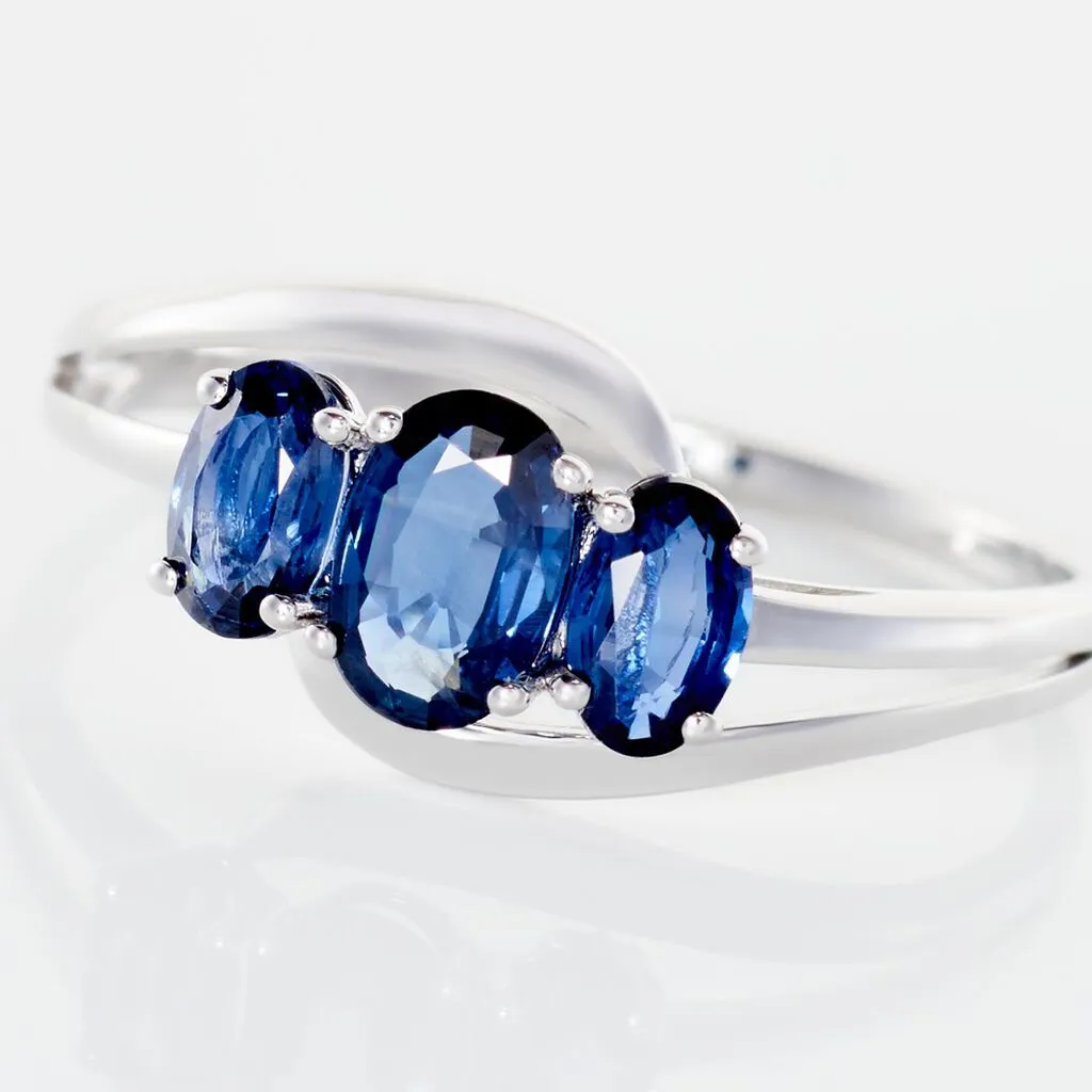 Histoire D'Or Bague Or Blanc Jaire Saphir – Image 4