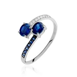 Histoire D'Or Bague Toi Et Moi Or Blanc Saphir Et Diamant