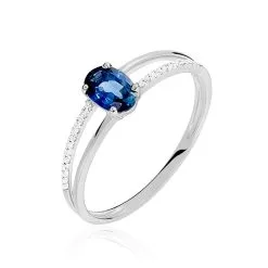 Histoire D'Or Bague Alyse Or Blanc Saphir Et Diamant