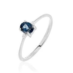 Histoire D'Or Bague Janah Or Blanc Topaze Et Oxyde De Zirconium