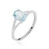 Histoire D'Or Bague Melyahae Or Blanc Topaze Et Diamant