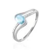 Histoire D'Or Bague Anja Or Blanc Topaze Et Diamant