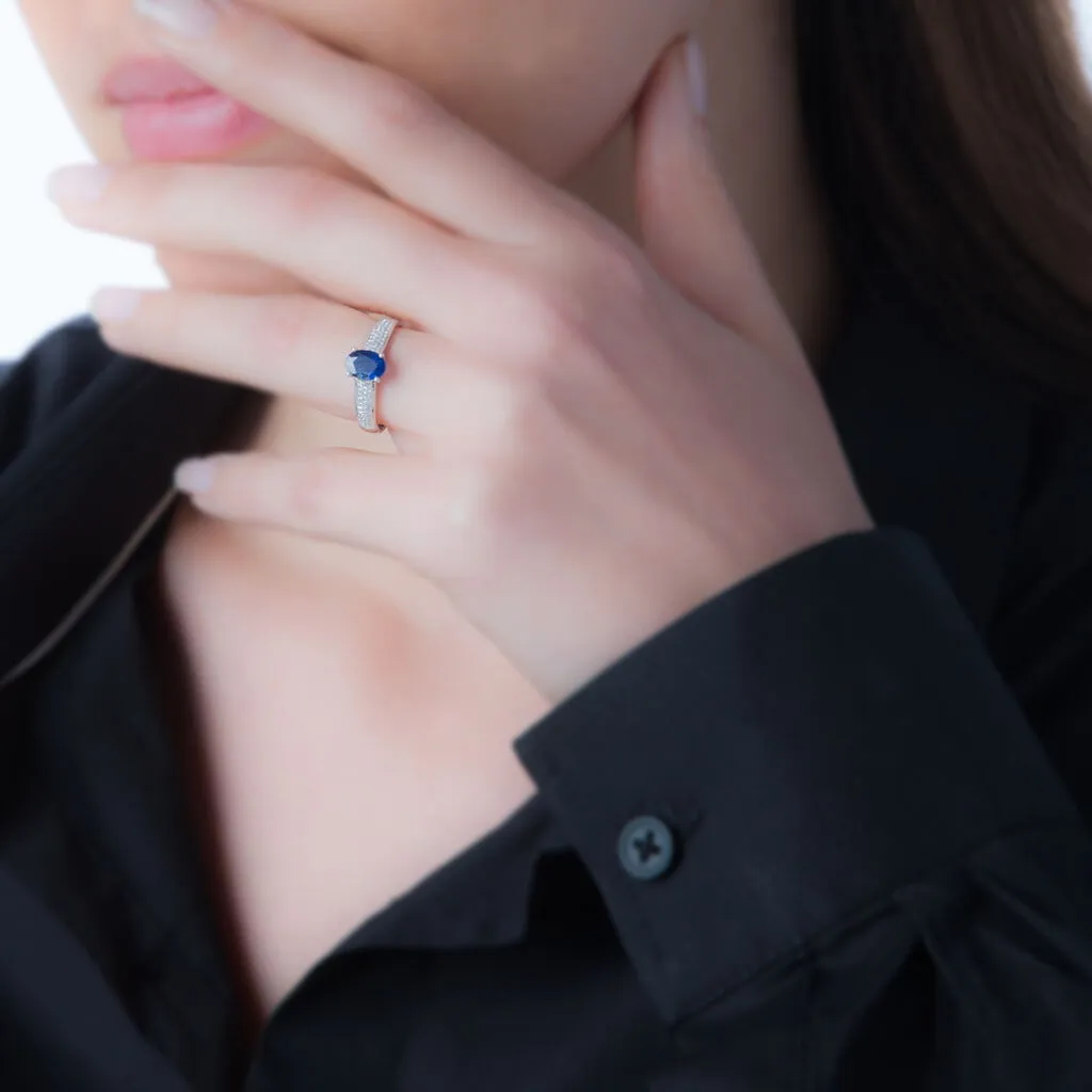 Histoire D'Or Bague Crista Or Blanc Topaze Et Diamant – Image 3