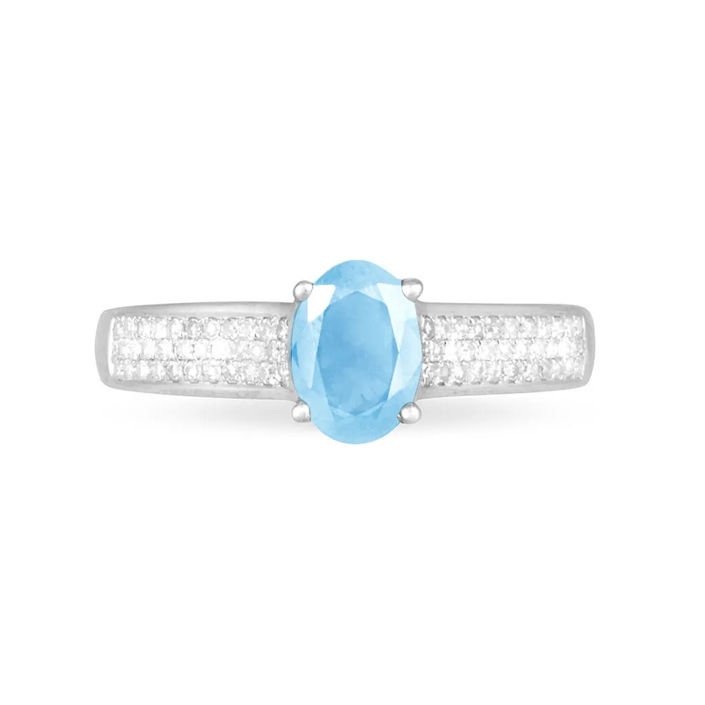 Histoire D'Or Bague Crista Or Blanc Topaze Et Diamant – Image 2