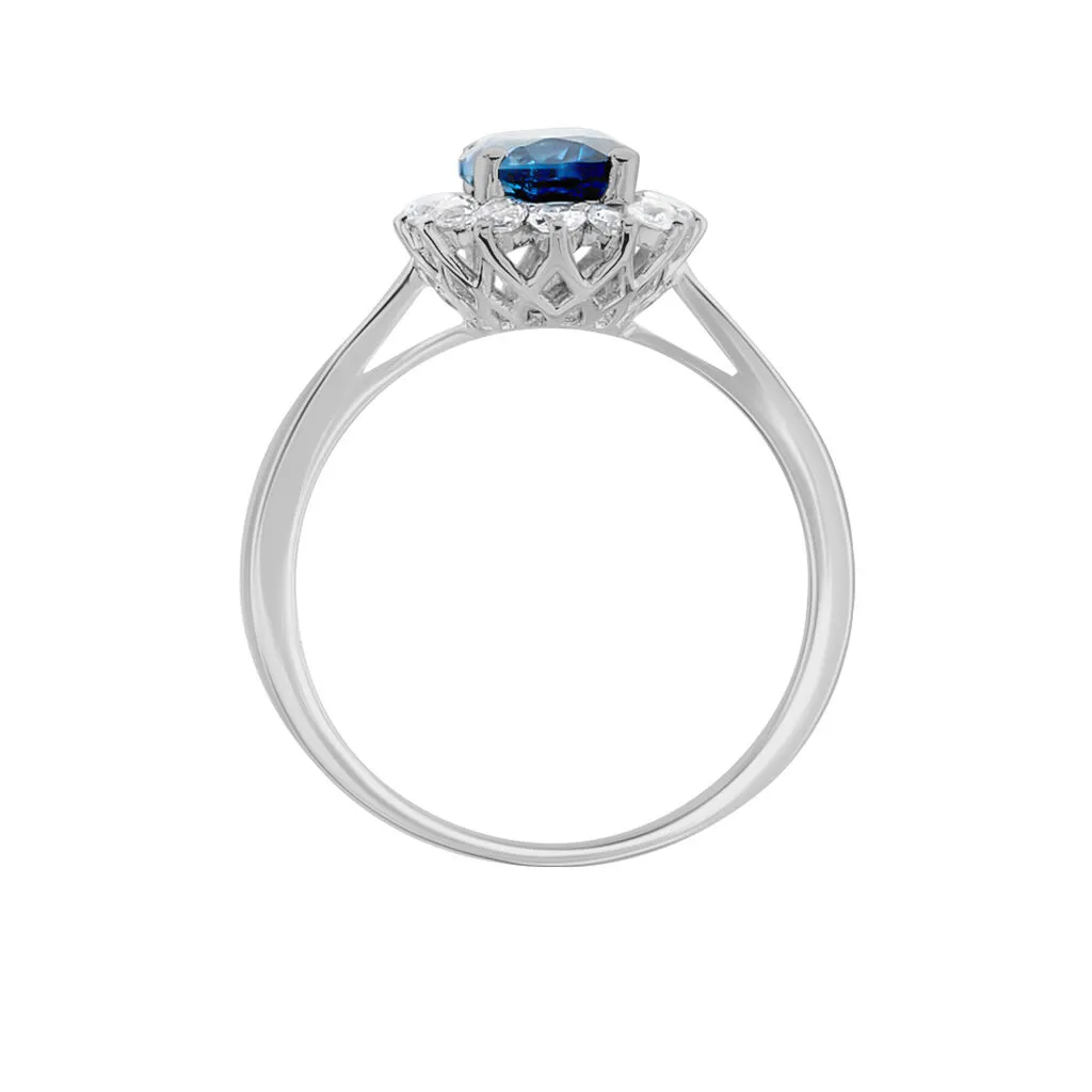 Histoire D'Or Bague Or Blanc Quintilla Topaze London Blue Et Oxydes – Image 3