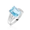 Histoire D'Or Bague Or Blanc Darryl Topaze Oxydes De Zirconium
