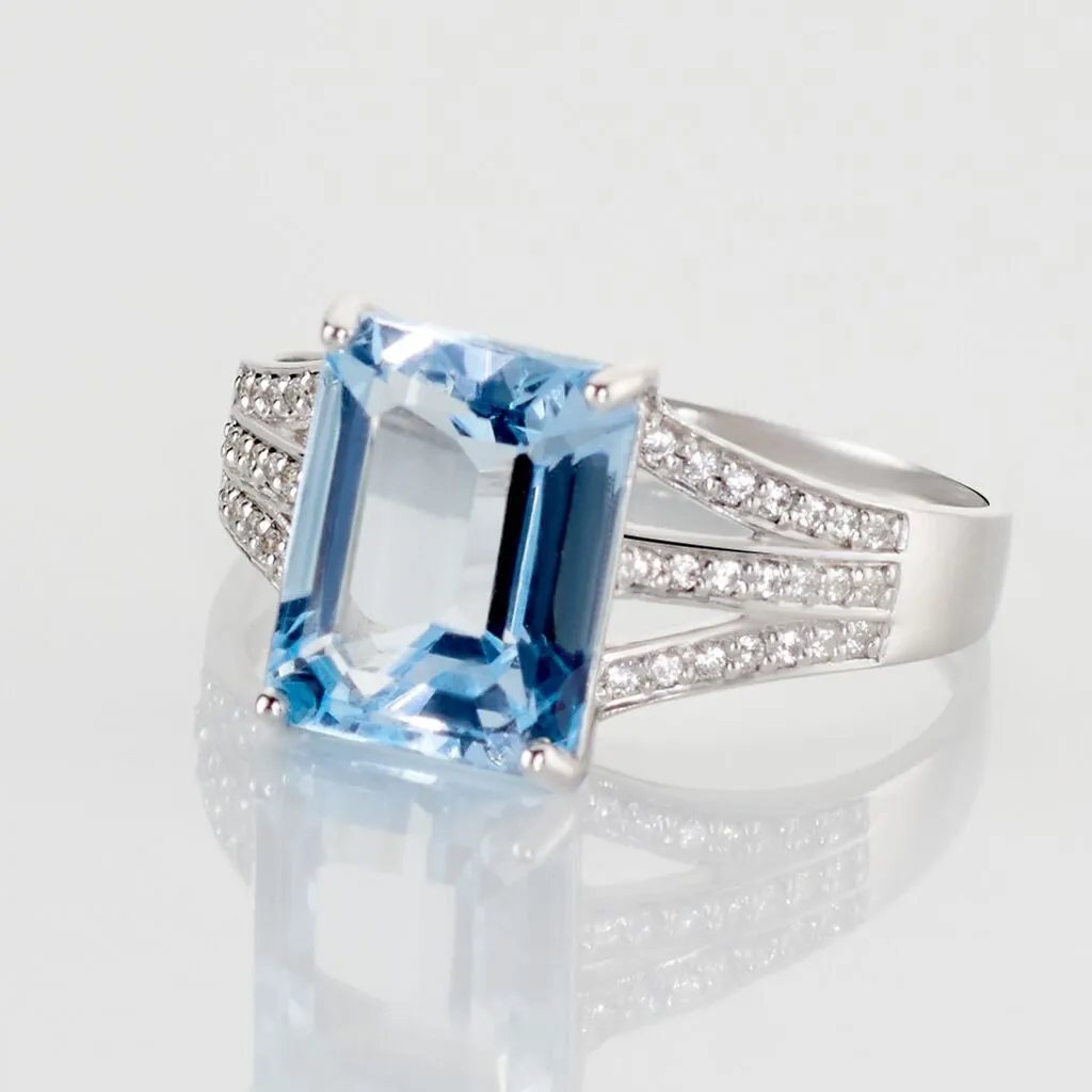 Histoire D'Or Bague Or Blanc Darryl Topaze Oxydes De Zirconium – Image 4