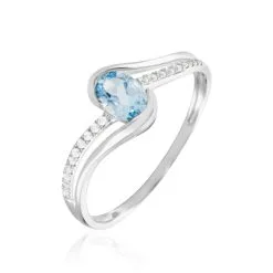 Histoire D'Or Bague Or Blanc Anja Topaze