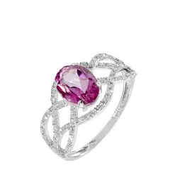 Histoire D'Or Bague Tina Or Blanc Topaze Et Diamant