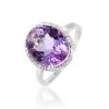Histoire D'Or Bague Anna Or Blanc Amethyste Et Diamant