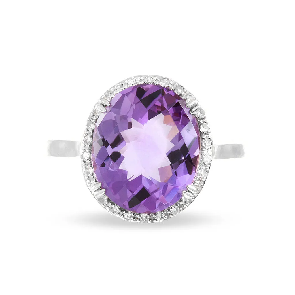Histoire D'Or Bague Anna Or Blanc Amethyste Et Diamant – Image 2