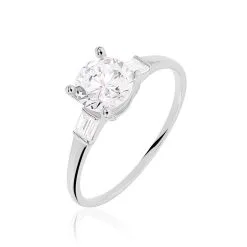 Histoire D'Or Bague Solitaire Maika Or Blanc Oxyde De Zirconium