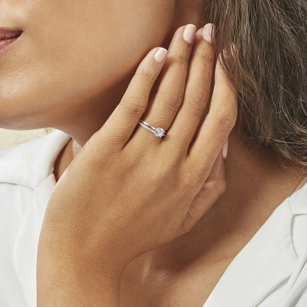 Histoire D'Or Bague Solitaire Anatoline Or Blanc Oxyde De Zirconium – Image 7