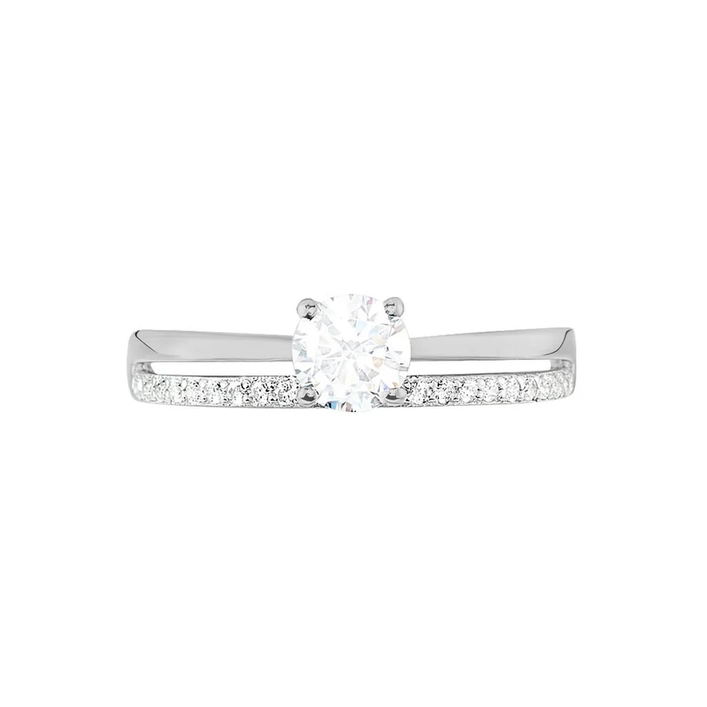 Histoire D'Or Bague Solitaire Anatoline Or Blanc Oxyde De Zirconium – Image 2