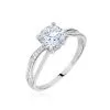 Histoire D'Or Bague Or Blanc Ofelie Solitaire Oxyde