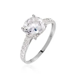 Histoire D'Or Solitaire Terese Or Blanc Oxyde De Zirconium