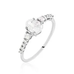 Histoire D'Or Bague Or Blanc Peadar Oxyde De Zirconium