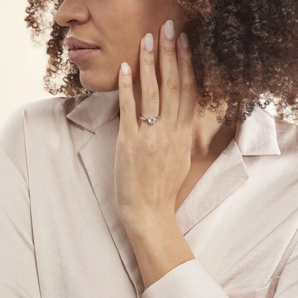 Histoire D'Or Bague Solitaire Or Blanc Caharus Oxyde De Zirconium – Image 5