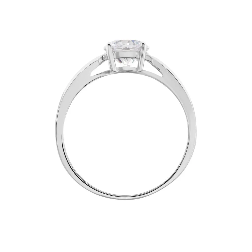 Histoire D'Or Bague Solitaire Or Blanc Caharus Oxyde De Zirconium – Image 3