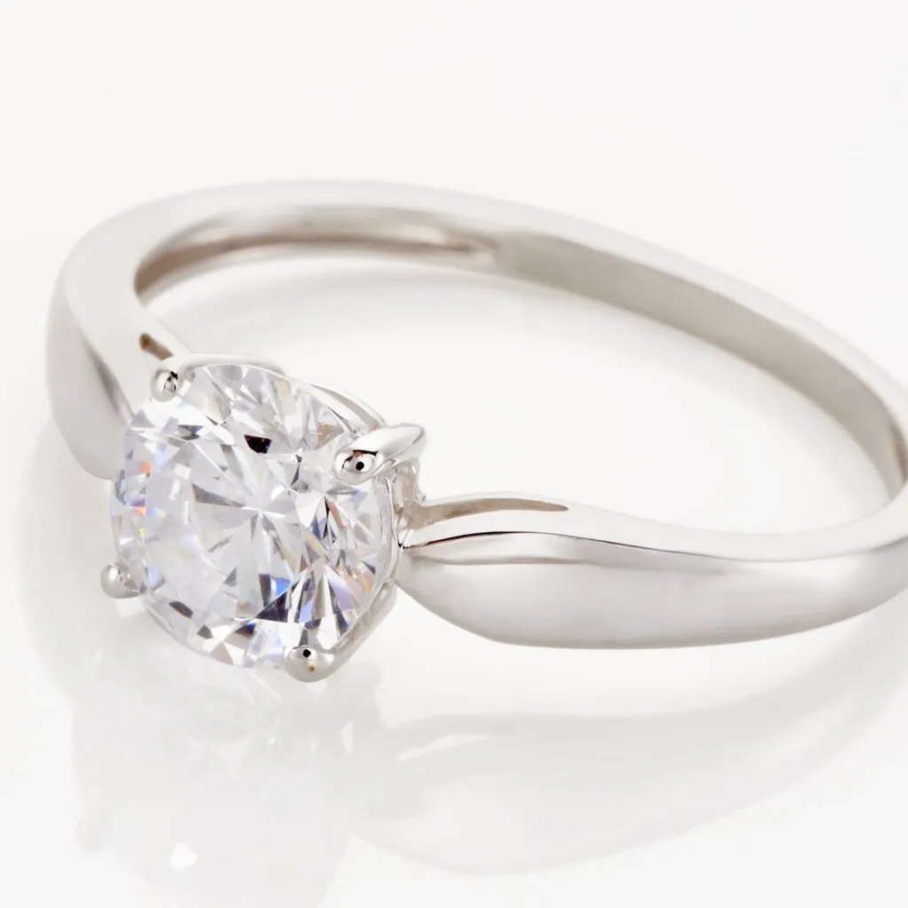 Histoire D'Or Bague Solitaire Or Blanc Caharus Oxyde De Zirconium – Image 4