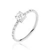 Histoire D'Or Bague Solitaire Sedonia Or Blanc Oxyde De Zirconium