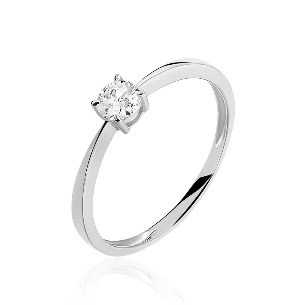 Histoire D'Or Bague Solitaire Abriel Or Blanc Oxyde De Zirconium