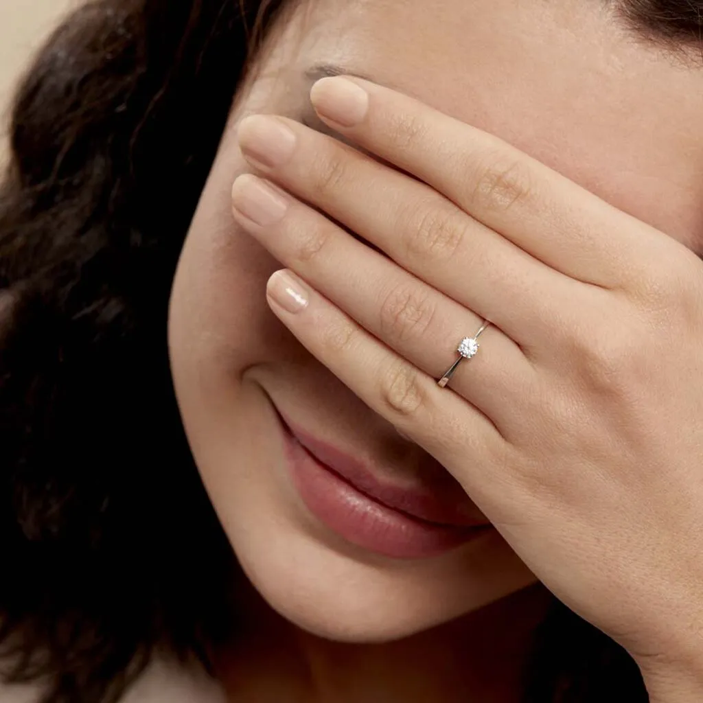 Histoire D'Or Bague Solitaire Abriel Or Blanc Oxyde De Zirconium – Image 6