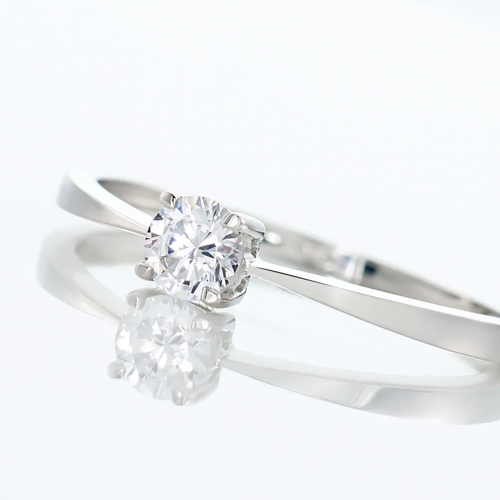 Histoire D'Or Bague Solitaire Abriel Or Blanc Oxyde De Zirconium – Image 4