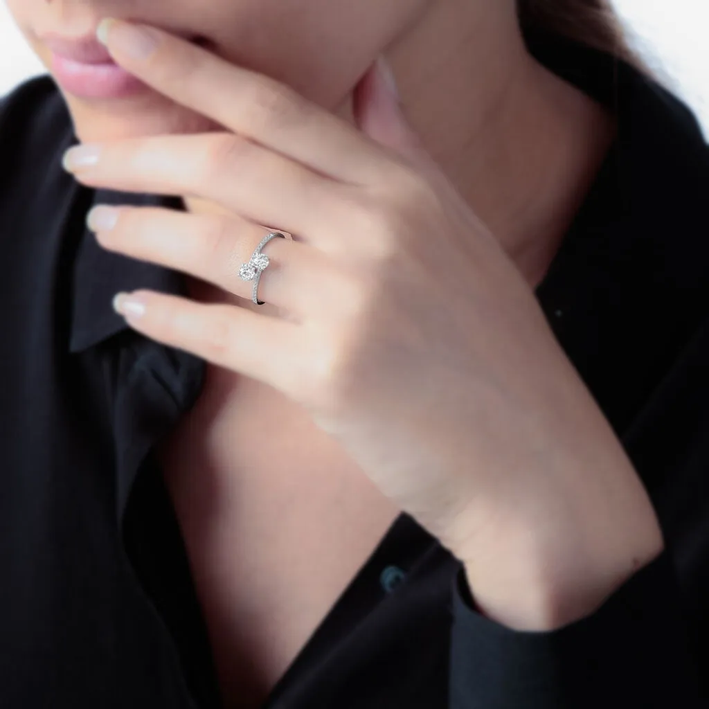 Histoire D'Or Bague Arista Or Blanc Oxyde De Zirconium – Image 5