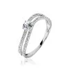 Histoire D'Or Bague Vrille Double Or Blanc Oxyde De Zirconium
