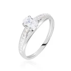 Histoire D'Or Bague Solitaire Tahyss Or Blanc Oxyde De Zirconium