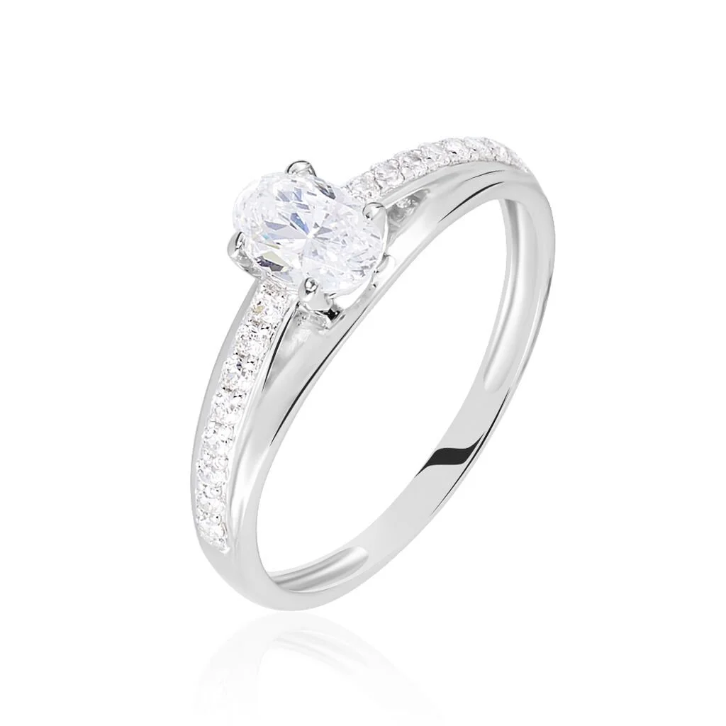 Histoire D'Or Bague Solitaire Tahyss Or Blanc Oxyde De Zirconium