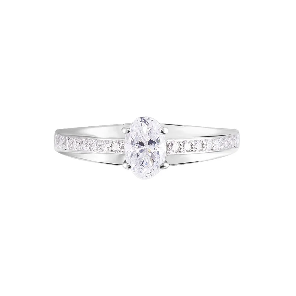 Histoire D'Or Bague Solitaire Tahyss Or Blanc Oxyde De Zirconium – Image 2