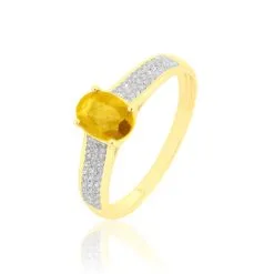 Histoire D'Or Bague Crista Or Jaune Citrine Et Diamant