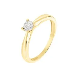 Histoire D'Or Bague Solitaire Grace Or Jaune Diamant