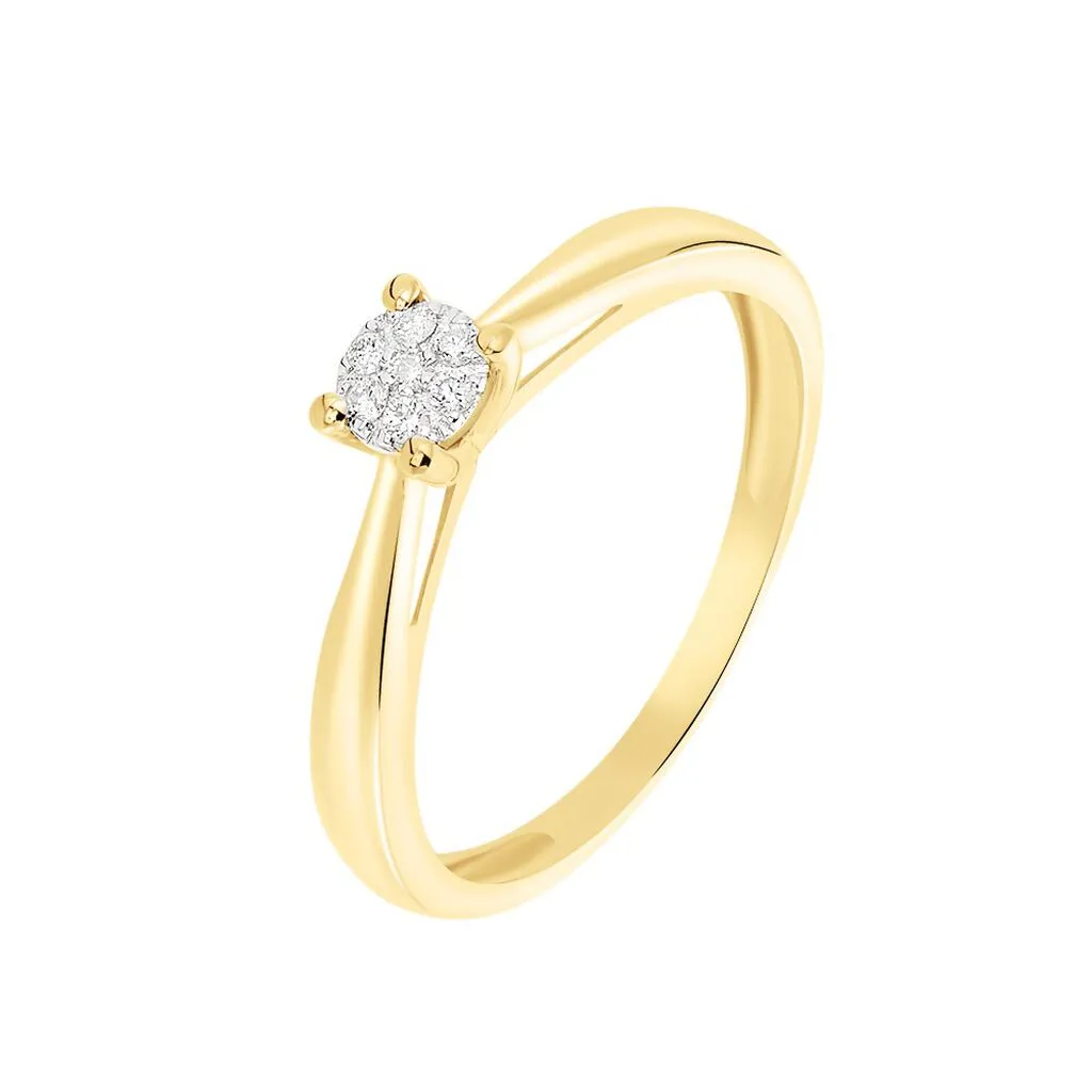 Histoire D'Or Bague Solitaire Grace Or Jaune Diamant