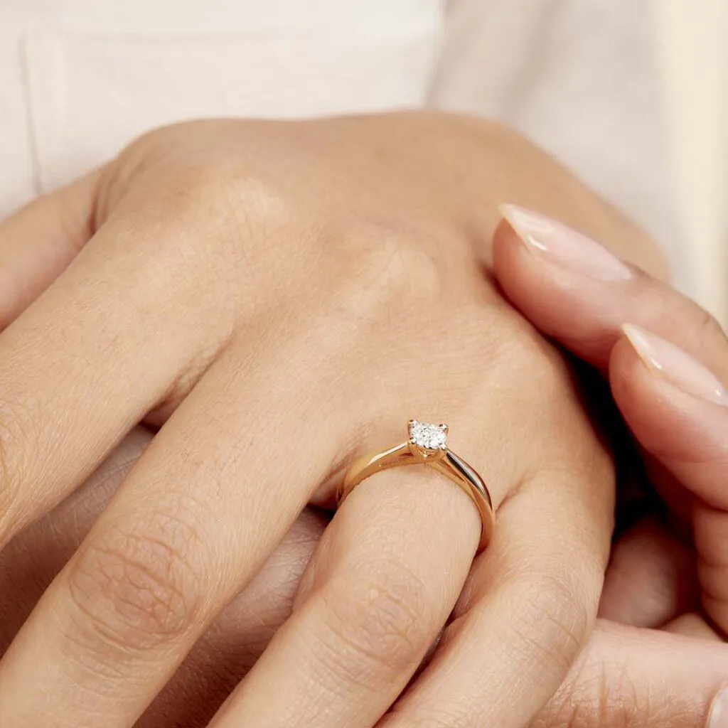 Histoire D'Or Bague Solitaire Grace Or Jaune Diamant – Image 6