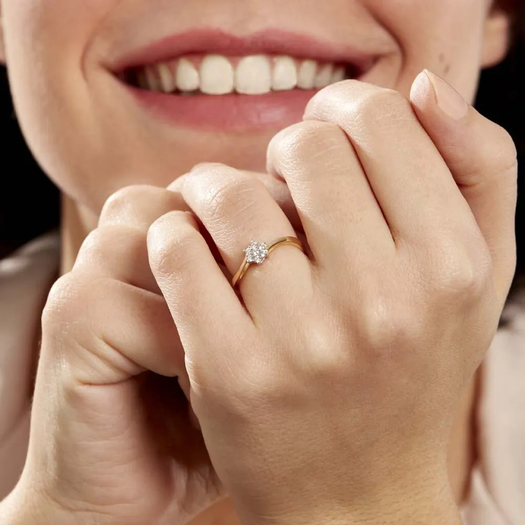 Histoire D'Or Bague Solitaire Cassiope Or Jaune Diamant – Image 5